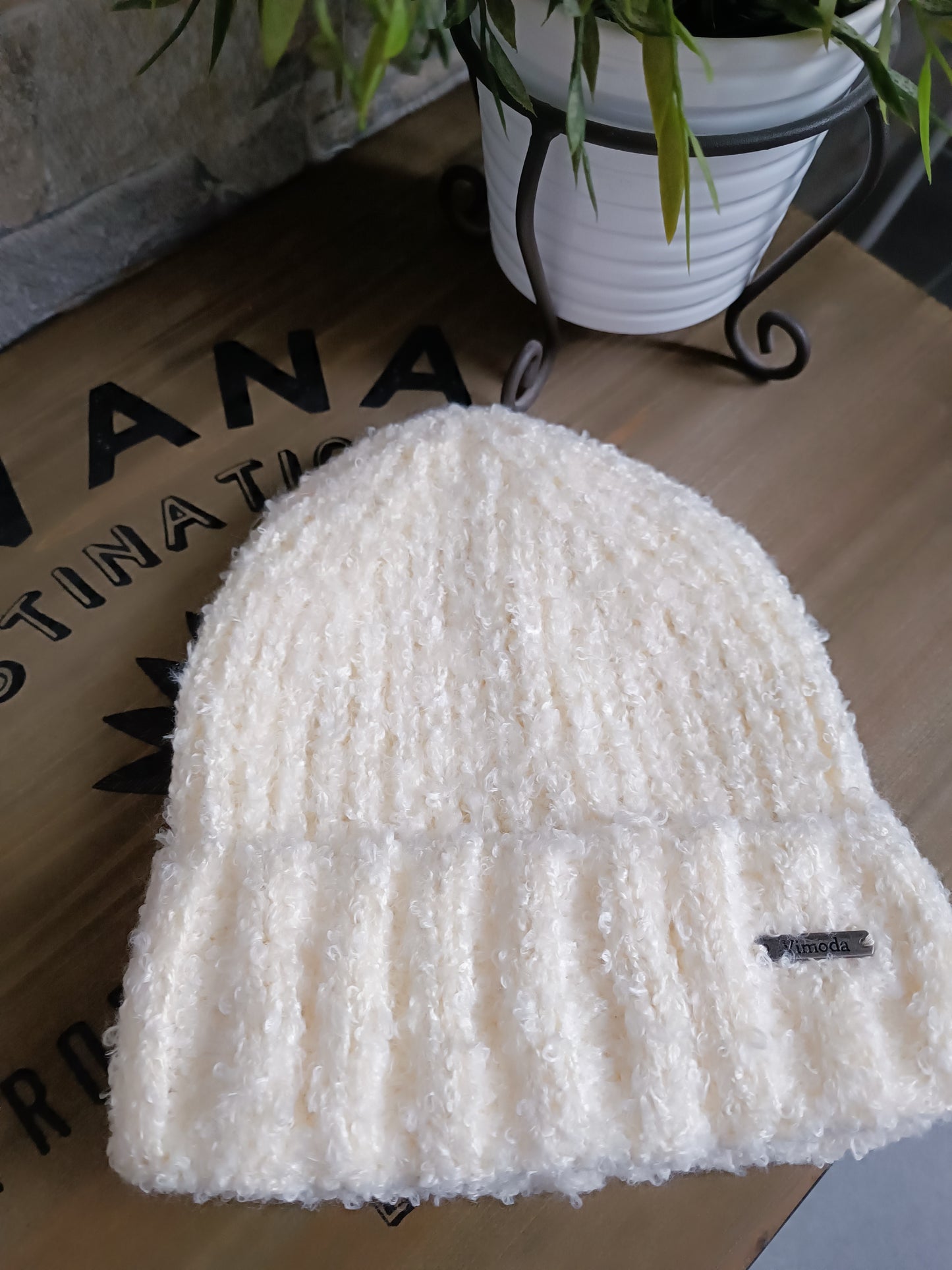 Bonnet blanc femme - existe en noir et camel