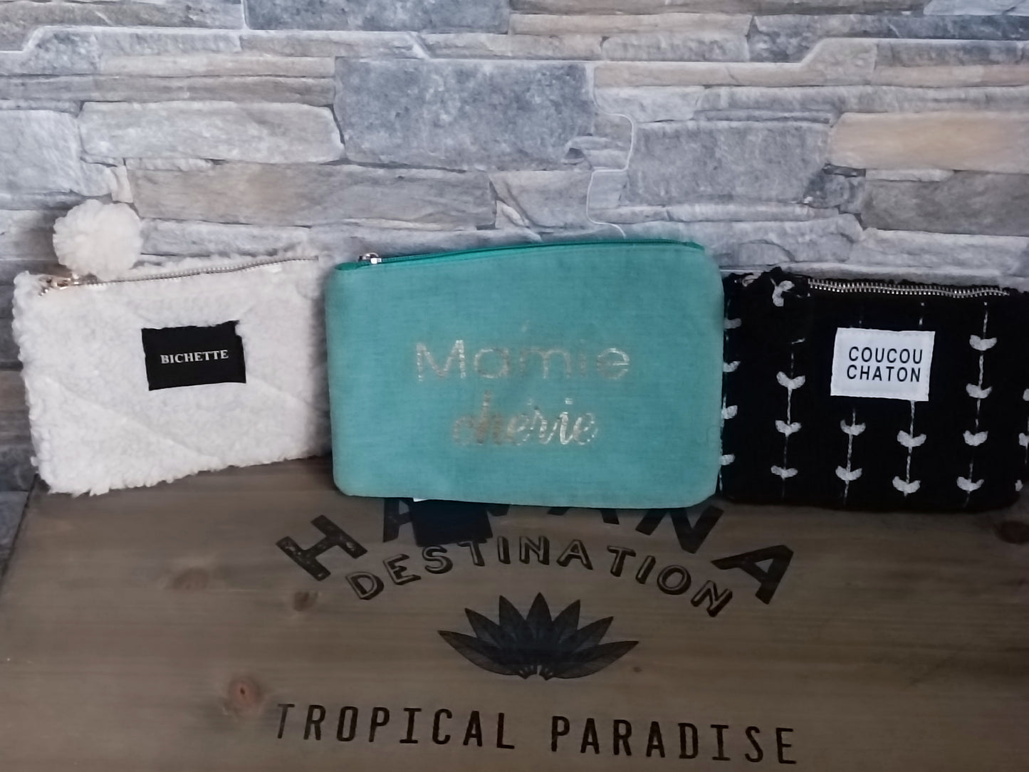 Petite pochette noire COUCOU CHATON