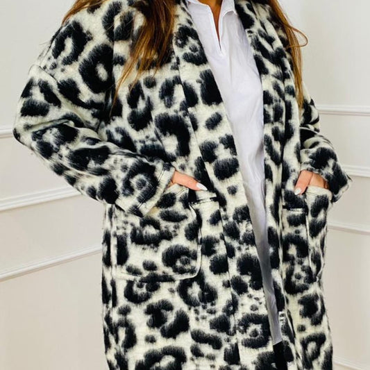 Manteau femme motifs léopard